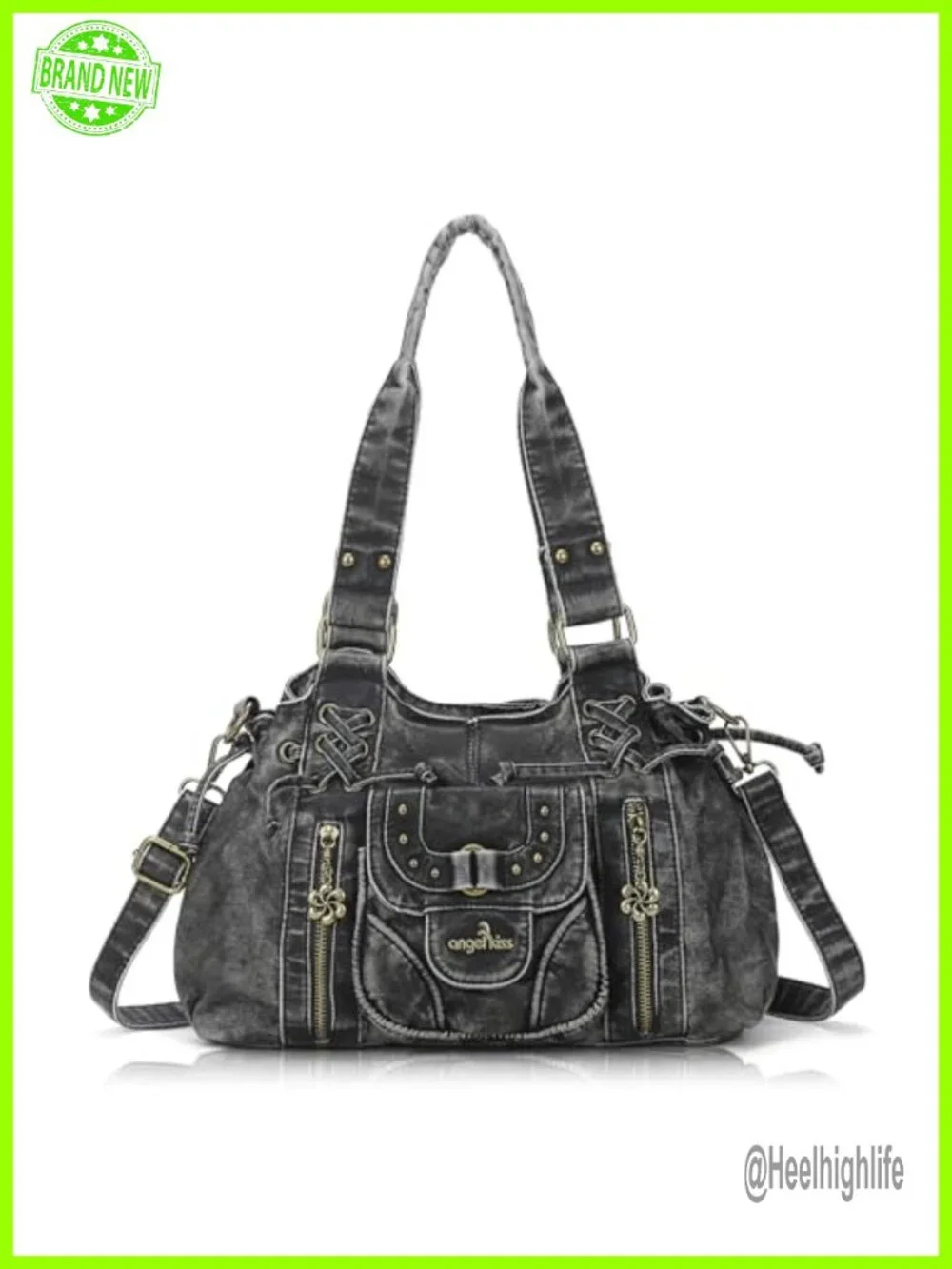 Small Hobo Bag Retro Washed Leather Shoulder Handbag Roomy Top Handles With